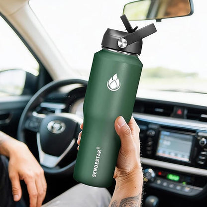SENDESTAR Water Bottle, Wide Mouth Stainless Steel Vacuum Insulated Double Wall - Image 5