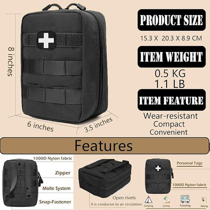 First Aid Kit EMT Medical IFAK Pouch, Molle Tactical Med Emergency Trauma Bag - Image 6