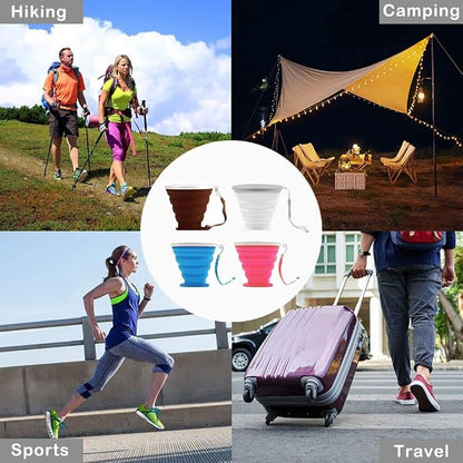 Silicone Collapsible Cups for Camping Travel, Small Portable Backpacking - Image 5