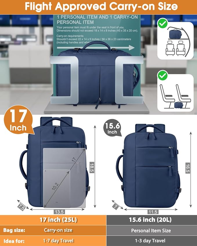Capolo Travel Backpack for Women Men Waterproof Laptop Backpack Airlines - Image 5