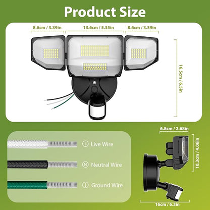 Abovizo 150W 16500LM LED Flood Lights Outdoor Motion Sensor, 6500K Security - Image 7