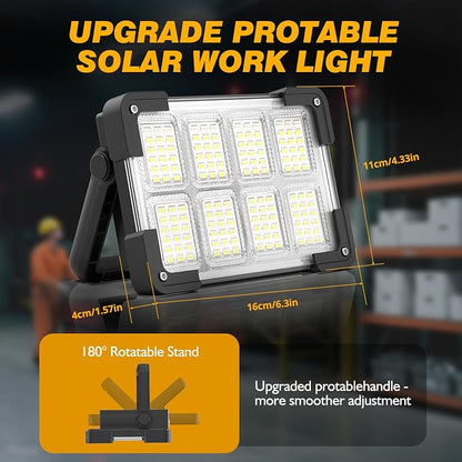 120W Solar Rechargeable Work Light, 144 LED 10000LM Led Work Light - Image 9