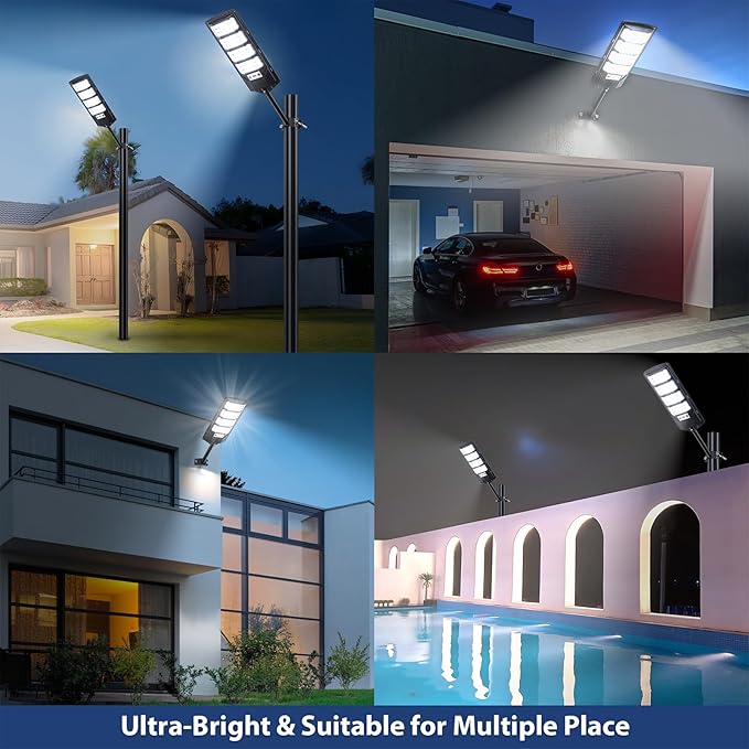 Yusist 4 Pack Solar Street Lights Outdoor Waterproof, 6500K LED Motion Sensor - Image 7