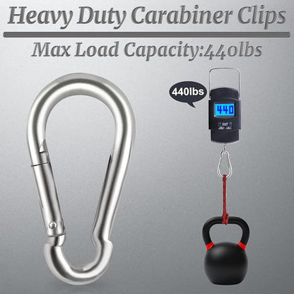 Locking Carabiner Clips, Stainless Steel Spring Snap Hook Locking Carabiner - Image 6