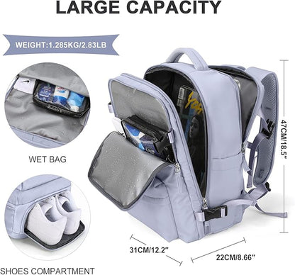 WONHOX Large Travel Backpack Carry on Flight Approved Laptop Work Business - Image 2
