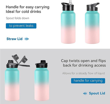 VEGOND 32 oz Insulated Water Bottle Stainless Steel Metal Water Bottles - Image 5
