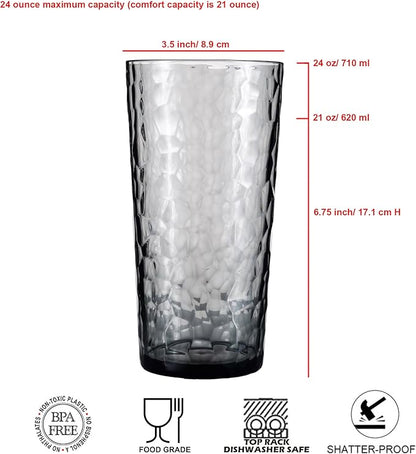 24-ounce Plastic Tumblers, Acrylic Drinking Glasses High-Balls, Reusable - Image 2