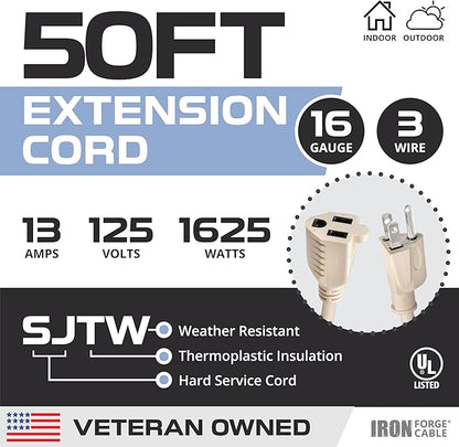 Iron Forge Cable Weatherproof 50 Ft Outdoor Extension Cord - Image 2