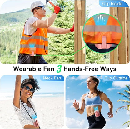Portable Fan 4000mAh Rechargeable, 4 Speeds 13000RPM Strong Airflow, Personal - Image 4