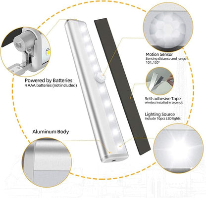 6 Pack Motion Sensor Lights, 10 LED Closet Battery Operated Lights, Stick-On - Image 8