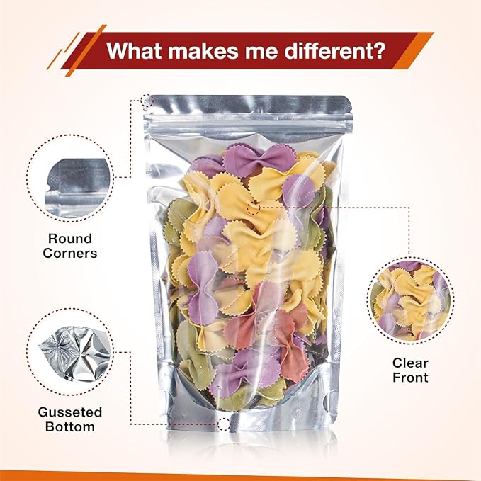 BELLE KR® Pint 5x8 Mylar Bags for Food Storage - Image 5