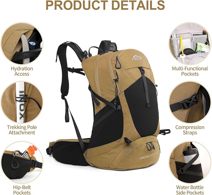 IX INOXTO Hiking Backpack, 26L/40L Waterproof Hiking Daypack - Image 3