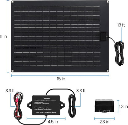 Solar Battery Charger Maintainer, Zuomeng 20W Solar Panel Kit - Image 5