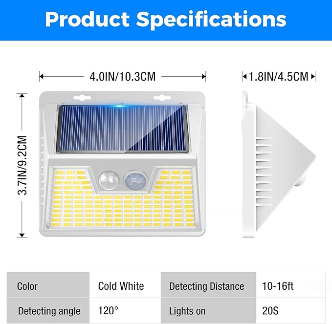 Peasur Solar Lights Outdoor Motion Sensor Waterproof, 3 Modes Security Wall - Image 6