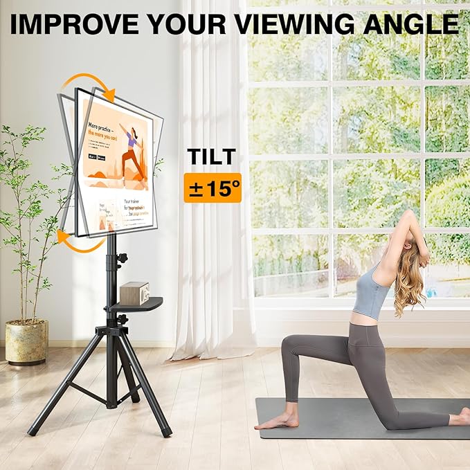 Tripod TV Stand with Shelf for 23-75 inch TVs up to 100 lbs, Outdoor TV Stand - Image 2