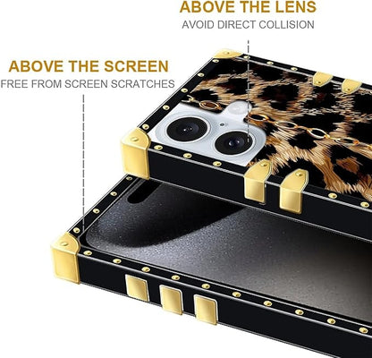 Compatible with iPhone 16 Plus Case, Seamless Gold Chain Leopard Luxury Golden - Image 6