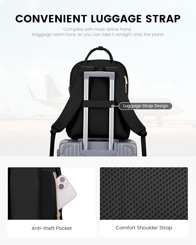 LOVEVOOK Laptop Backpack Purse for Women, 15.6" Laptop Bag for Travel - Image 7