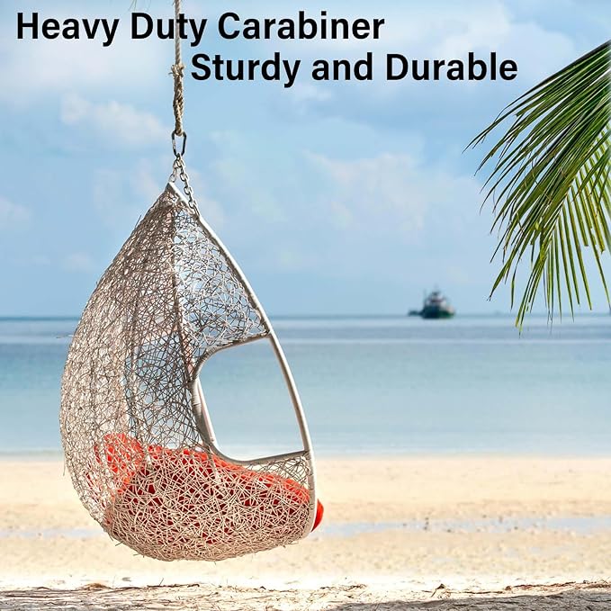 Black Steel Heavy Duty Carabiner Clip, 880 lbs 3" Carabiners D Ring Spring Snap - Image 3
