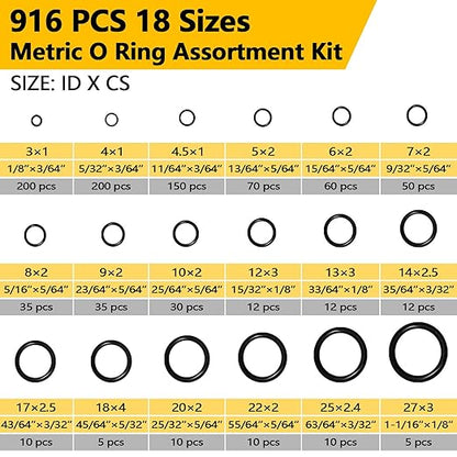 1075 PCS 37 Sizes 3-in-1 Universal Plumbing Repair Kit Includes O-Rings - Image 2