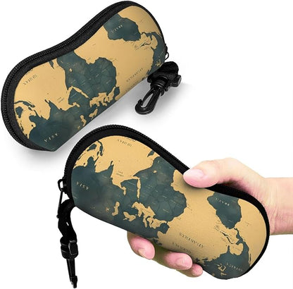 Watercolor Orca Whale Glasses Case Neoprene Portable Zipper Eyeglass Bag - Image 7