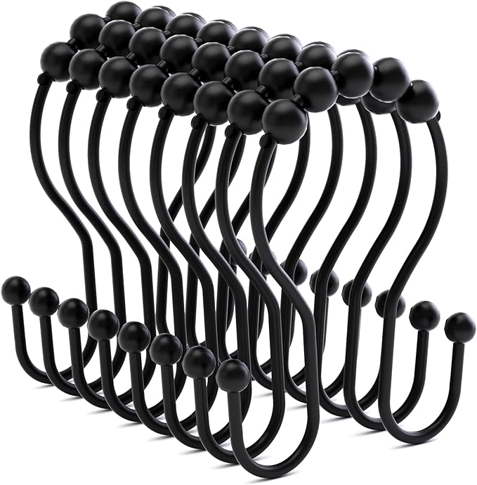 Bathway Shower Curtain Hooks Shower Curtain Rings Black Shower Curtain Hooks by Bathway