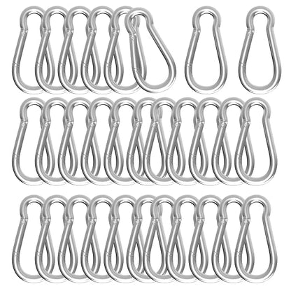 Carabiner, Heavy Duty Galvanized Steel Spring Snap Hook Carabiner Clips by High-PQ