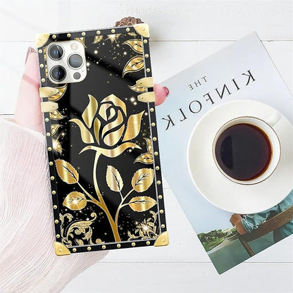 Compatible with iPhone 11 Pro Max Case, Shine Gold Rose Luxury Golden Decoration - Image 7