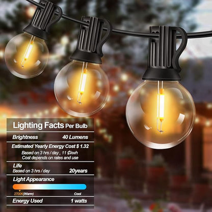 Outdoor String Lights - 100FT 2Pack G40 Globe Patio - Image 5