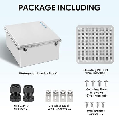 TICONN Outdoor Electrical Box Waterproof, Junction Box IP67 ABS Plastic - Image 6