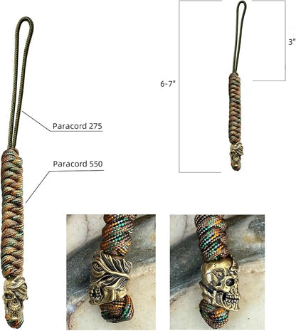 Handmade Lanyards with Brass Beads – Paracord 550 Survival Gear Leash - Image 2