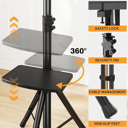 Tripod TV Stand with Shelf for 23-75 inch TVs up to 100 lbs, Outdoor TV Stand - Image 8