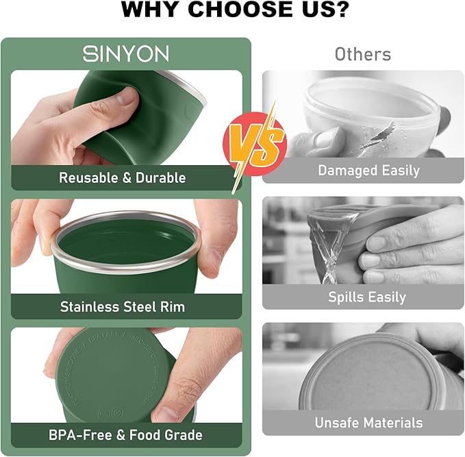 Collapsible Travel Cup, BPA-Free Reusable Water Cup, Lightweight Drinking Cups - Image 3