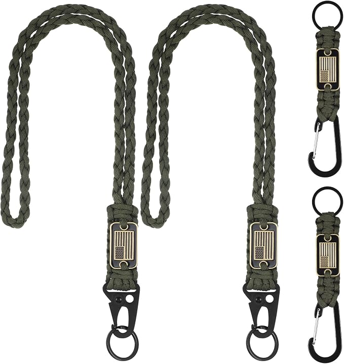 Frienda 2 Set Heavy Duty Paracord Lanyard Necklace Whistles Strap Braided 550 by Frienda