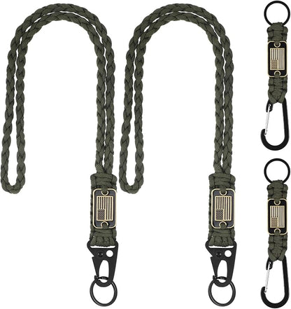 Frienda 2 Set Heavy Duty Paracord Lanyard Necklace Whistles Strap Braided 550 by Frienda