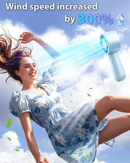 Portable Handheld Fan Personal Small Turbo Hand Fan Powerful, USB Rechargeable - Image 2