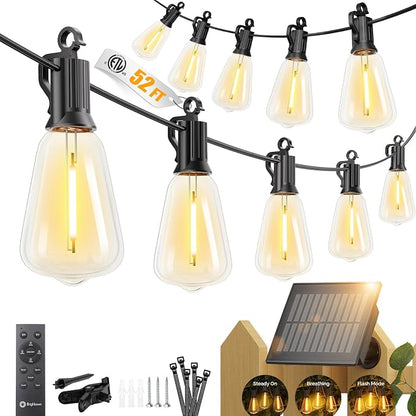 Brightown 52FT Solar String Lights Outdoor Waterproof, Patio Lights by Brightown