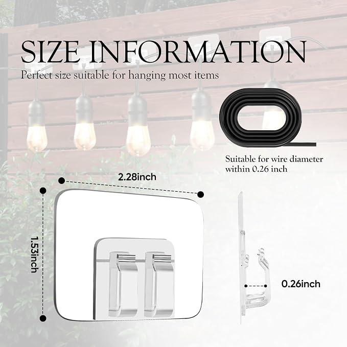80Pcs Hooks for Outdoor String Lights Clips: Heavy Duty Cable Clips - Image 8
