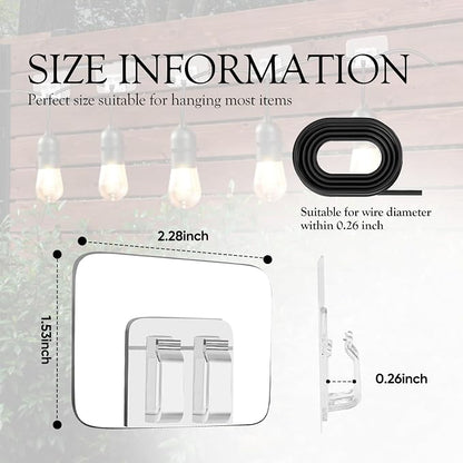 80Pcs Hooks for Outdoor String Lights Clips: Heavy Duty Cable Clips - Image 8