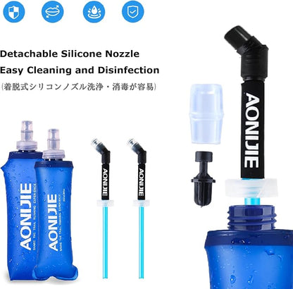 YAPJEB Soft Flask Collapsible Water Bottles, TPU Soft Water Bottle Folding Flask - Image 3