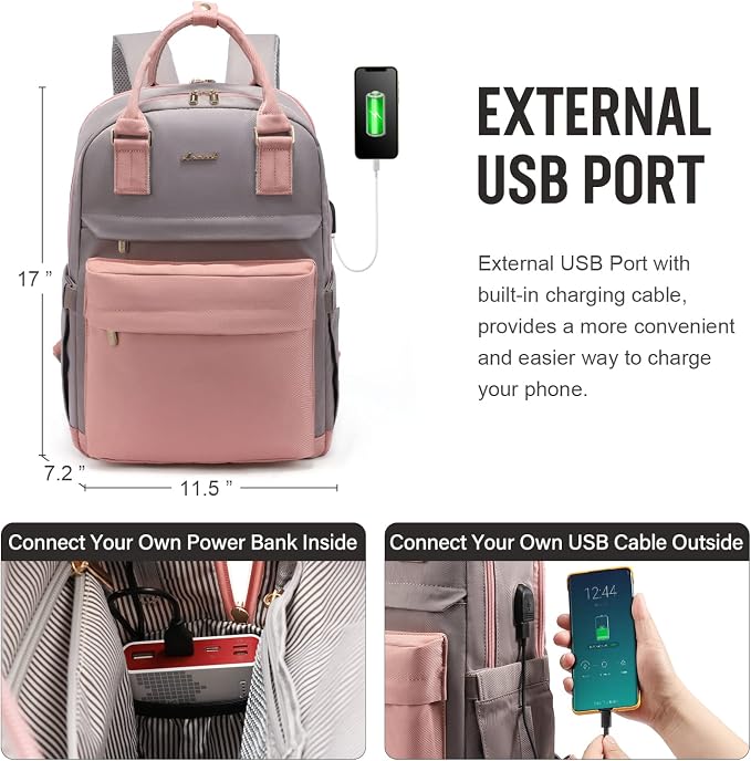 LOVEVOOK Laptop Backpack for Women 15.6 Inch Laptop Bag - Image 5