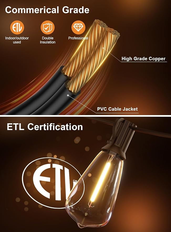 GPATIO 120FT Outdoor String Lights, Waterproof Patio Lights - Image 3