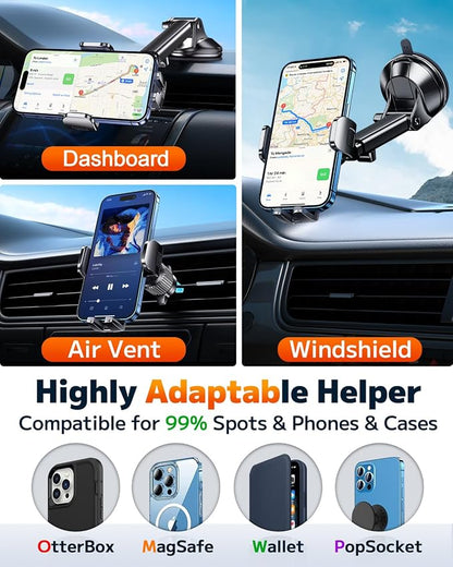 Qifutan Phone Holders for Your Car Cell Phone Mount for Car Mount Windshield - Image 2