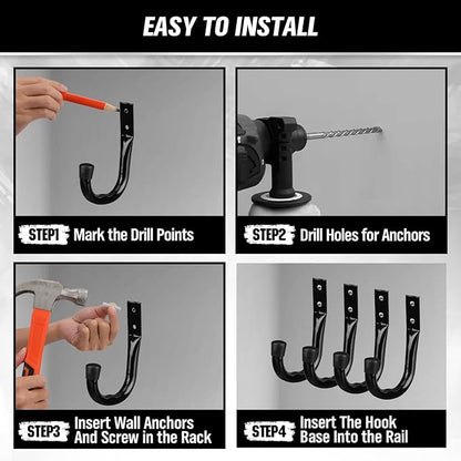 Heavy Duty Garage Storage Hooks, 6-piece Bike Hooks - Image 5