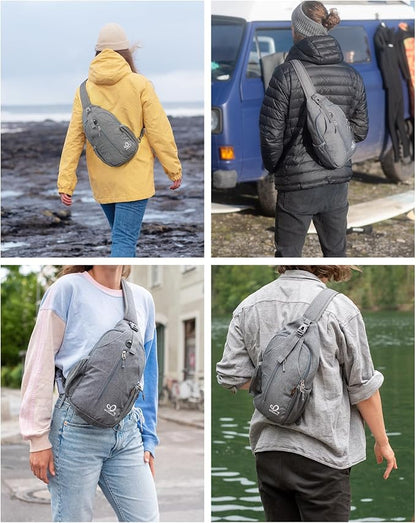 WATERFLY Crossbody Sling Backpack Sling Bag Travel Hiking Chest Bag Daypack - Image 3