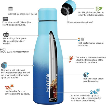 BJPKPK 12oz Water Bottles Stainless Steel Double Wall Vacuum Insulated Small - Image 3