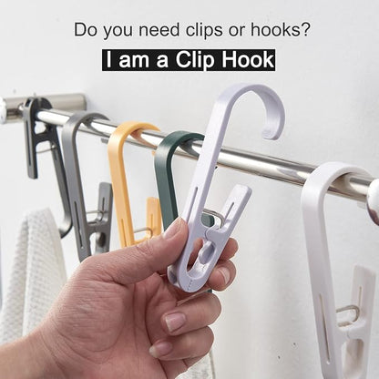 Multipurpose Hook Clips, Strong Large Plastic Clothes Clip Hanger, S Hooks - Image 6