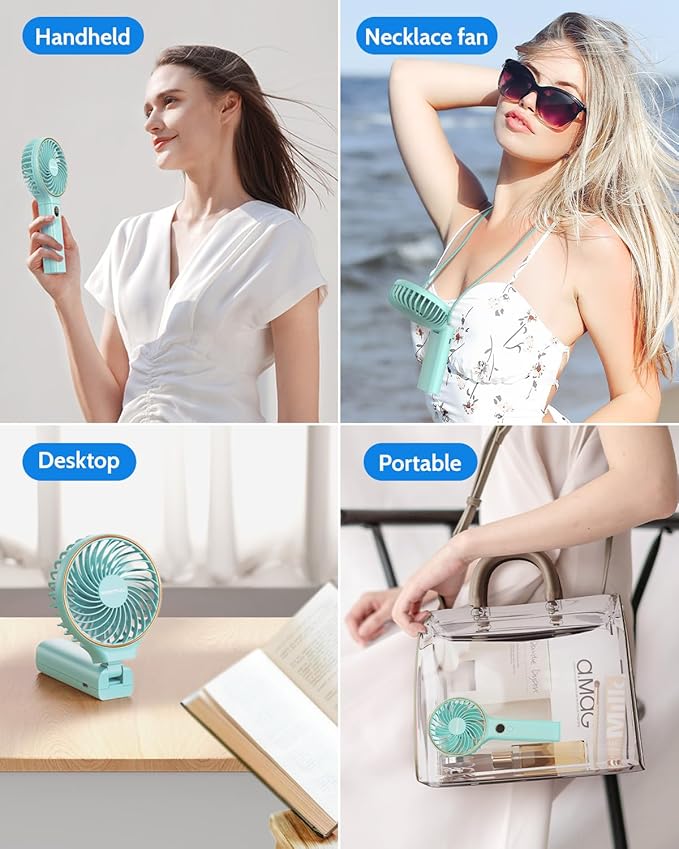 SWEETFULL Handheld Fan, Portable Fan, 5000mAh Rechargeable Battery, 6 Speed Wind - Image 4