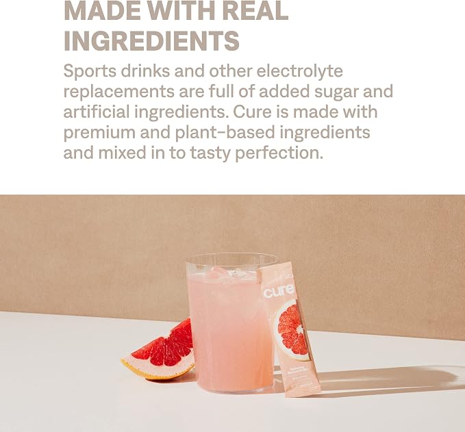 Cure Hydration Plant-Based Electrolyte Drink Mix | No Added Sugar | Dehydration - Image 7