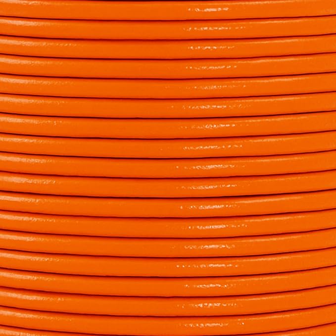 Mandala Crafts Round Genuine Orange Leather Cord - Image 3