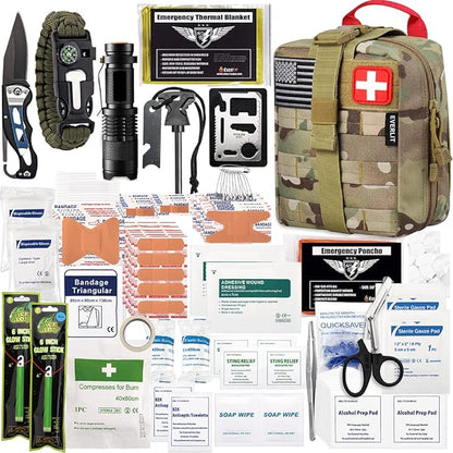 EVERLIT 250 Pieces Survival First Aid Kit IFAK EMT Molle Pouch Survival Kit by EVERLITSURVIVAL